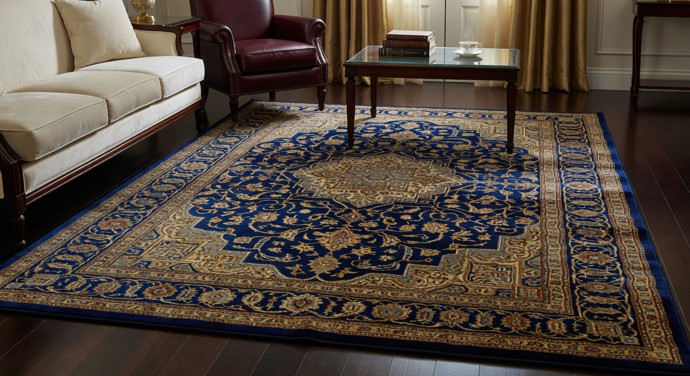 Alfombra persa artesanal para sala de estar